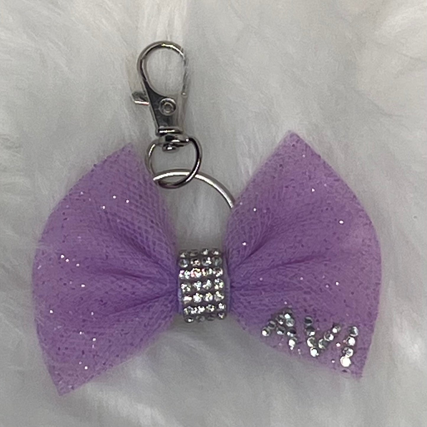 Avi’s Personalized Lavender Mini Bag Tag